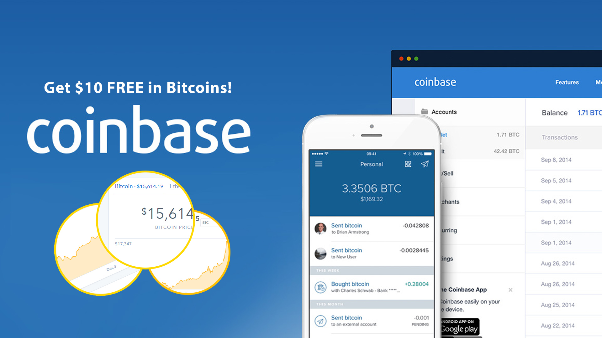 how to get free coins on coinbase