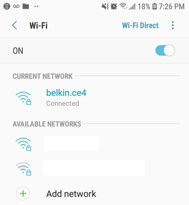 Available WiFi Networks