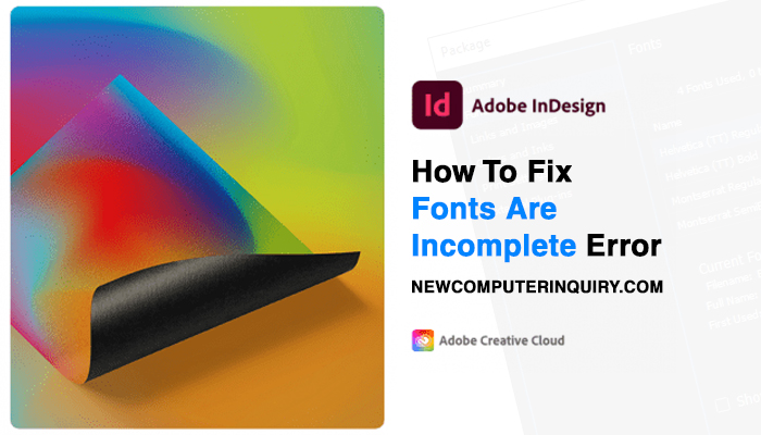 How To Fix Fonts Are Incomplete Error in Adobe InDesign